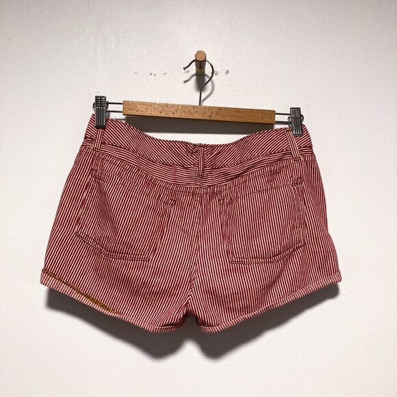 100% Cotton Low Rise Short Shorts Red and White stripe Size 4 - Picture 3 of 15